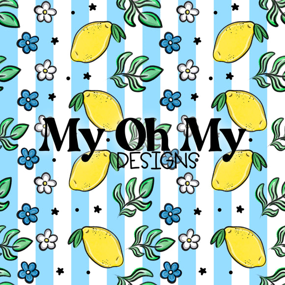 Lemon, Flowers - Seamless File