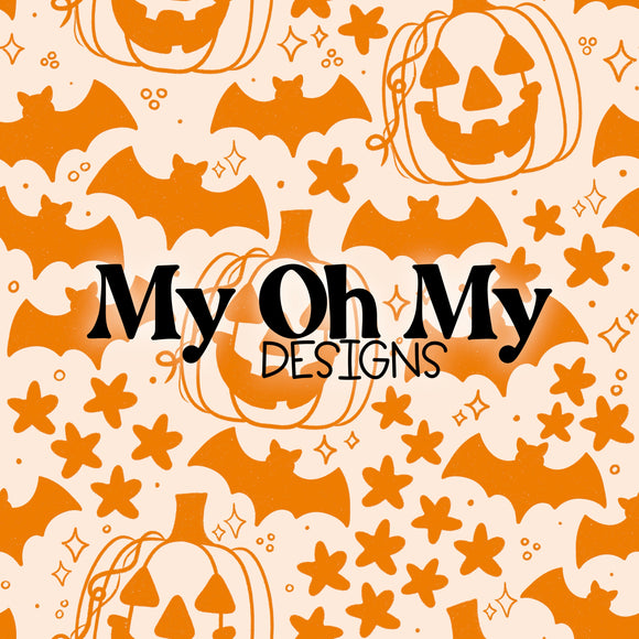 Pumpkins, bats, stars, Halloween - Seamless File