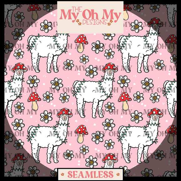 Llama, Flowers, floral - Seamless File