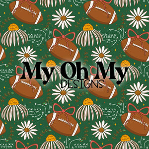 Football, flowers, floral, bow - Seamless File