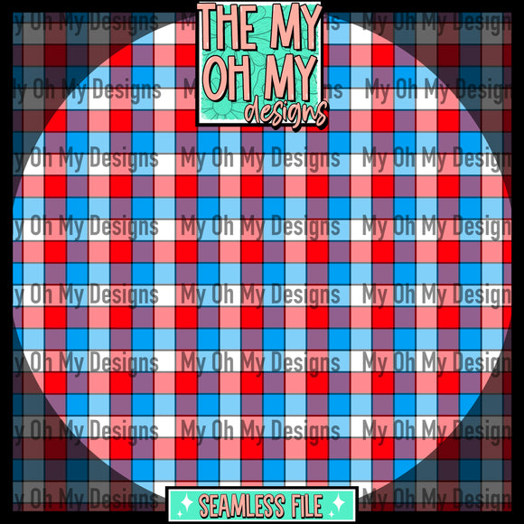 4th of July plaid, squares - Seamless File