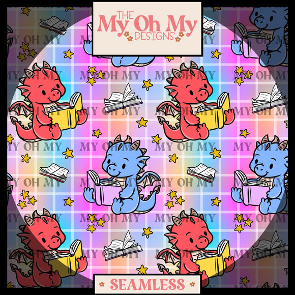 Reading Dragons, books - Seamless File
