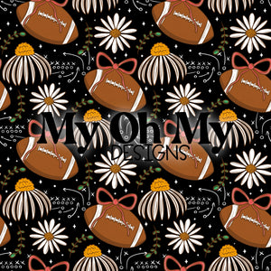 Football, flowers, floral, bow - Seamless File