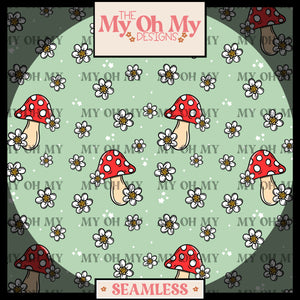 Mushrooms and Flowers - Seamless File