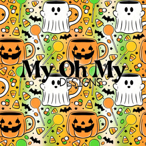 Halloween mugs, cups, candy, cake pop - Seamless File