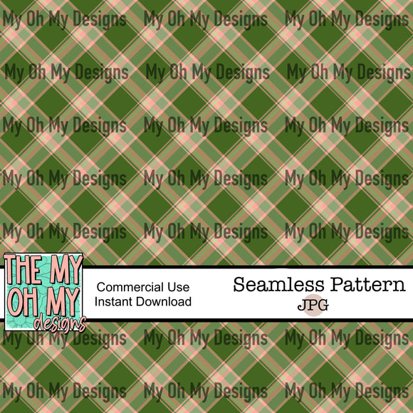 St. Patrick’s Day, plaid, green pink - Seamless File