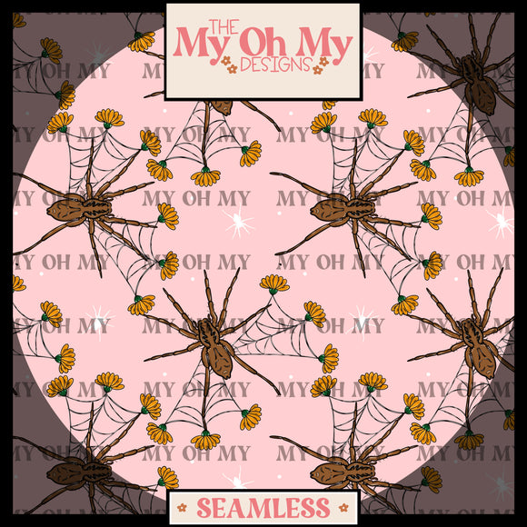 Spider, web, flowers - Seamless File
