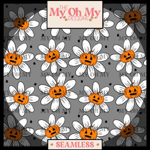 Pumpkin Flowers, floral, Halloween - Seamless File
