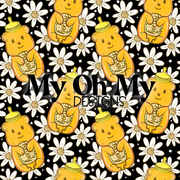 Honey Jar, Bear, Flowers, floral - Seamless File
