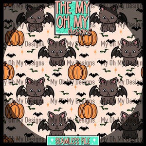 Bat cat, Halloween - Seamless File