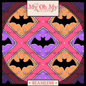 Bats, Stamps, Halloween, fall - Seamless file
