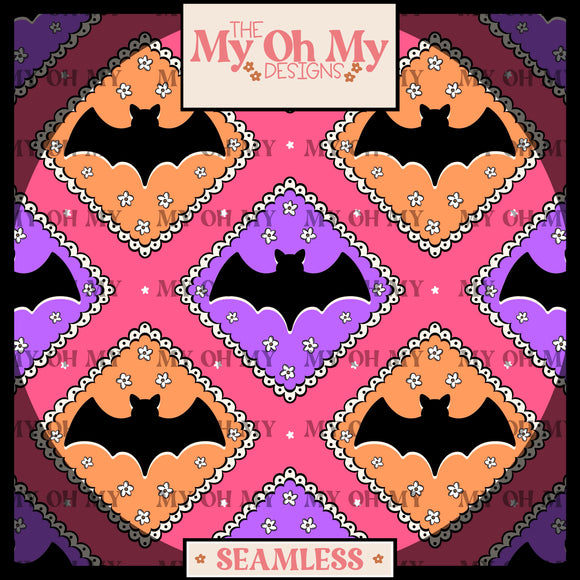 Bats, Stamps, Halloween, fall - Seamless file