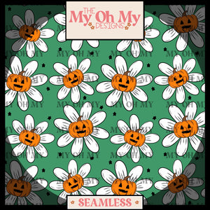 Pumpkin Flowers, floral, Halloween - Seamless File