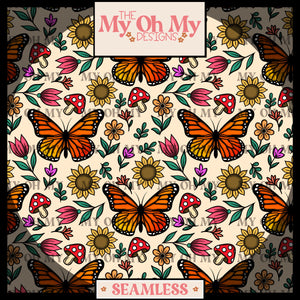 Flowers Butterfly, Floral, butterflies - Seamless File