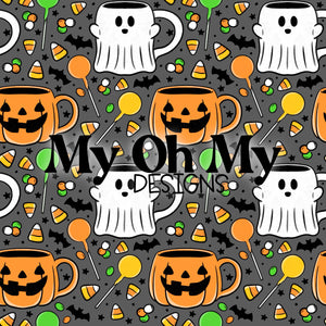 Halloween mugs, cups, candy, cake pop - Seamless File