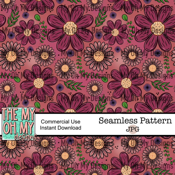 Floral, Flowers - Seamless File