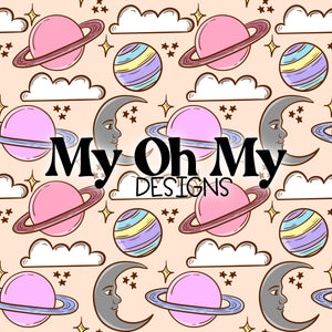 Moon, Planets, Clouds, Stars, Celestial - Seamless File