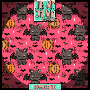 Bat cat, Halloween - Seamless File