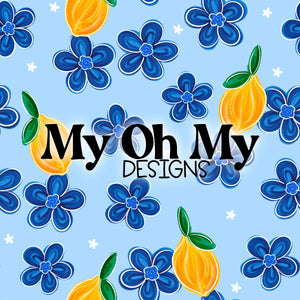Lemon, Flower, Floral - Seamless File