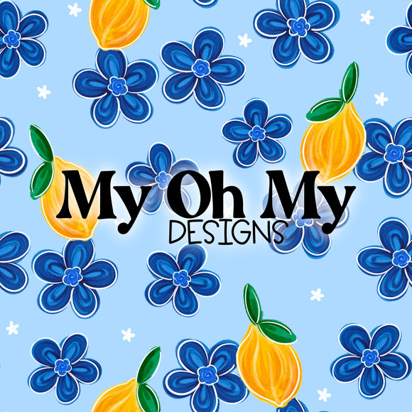 Lemon, Flower, Floral - Seamless File