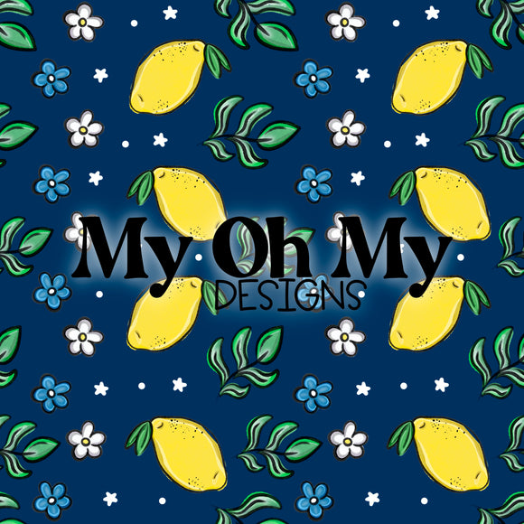 Lemon, Flowers - Seamless File
