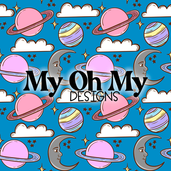 Moon, Planets, Clouds, Stars, Celestial - Seamless File