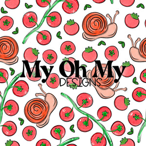 Tomatoes, snails, Garden - Seamless File