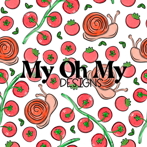 Tomatoes, snails, Garden - Seamless File
