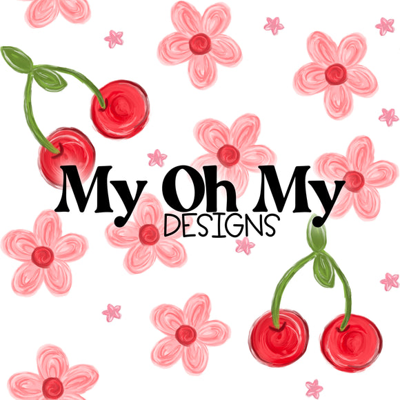 Cherry, cherries, Flower, Floral - Seamless File