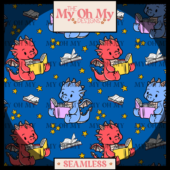 Reading Dragons, books - Seamless File