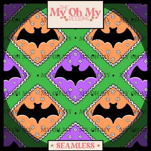 Bats, Stamps, Halloween, fall - Seamless file