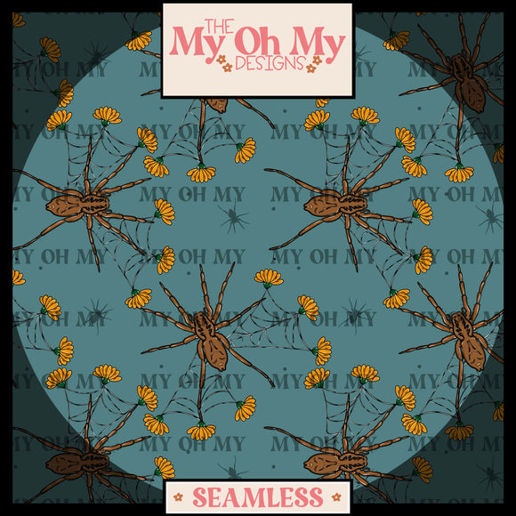 Spider, web, flowers - Seamless File