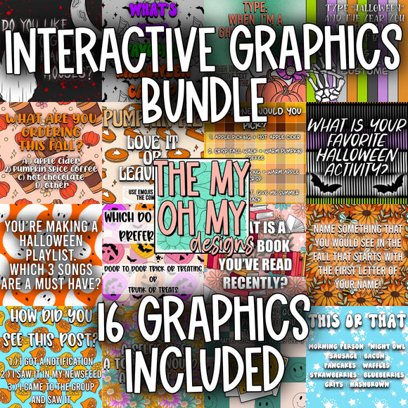 Social Media Interactive Graphics Bundle - 16 JPG Files included