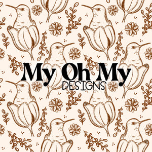Hummingbirds, flowers - Seamless File