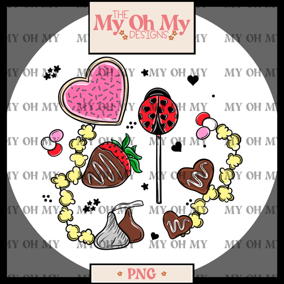 Valentines Day sweets, food - PNG File