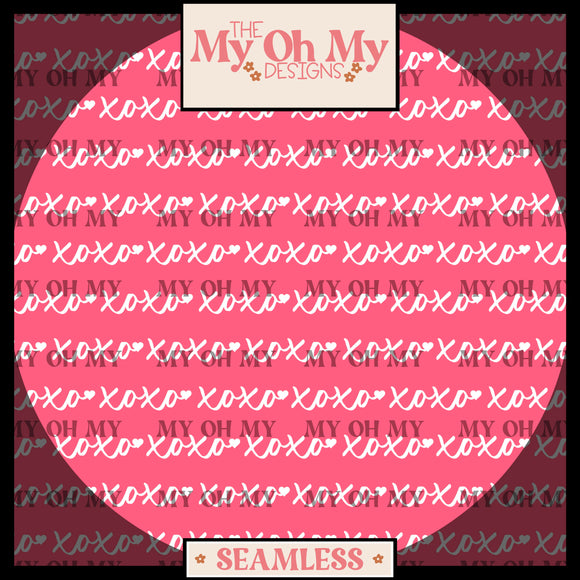 XOXO, Valentines Day, Hearts - Seamless File