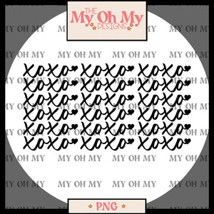 XOXO, Valentines Day, Hearts - PNG File