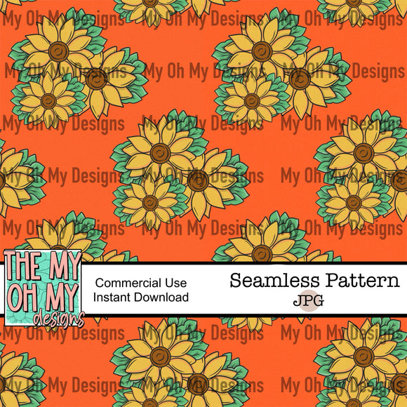 Retro Sunflowers - Seamless File