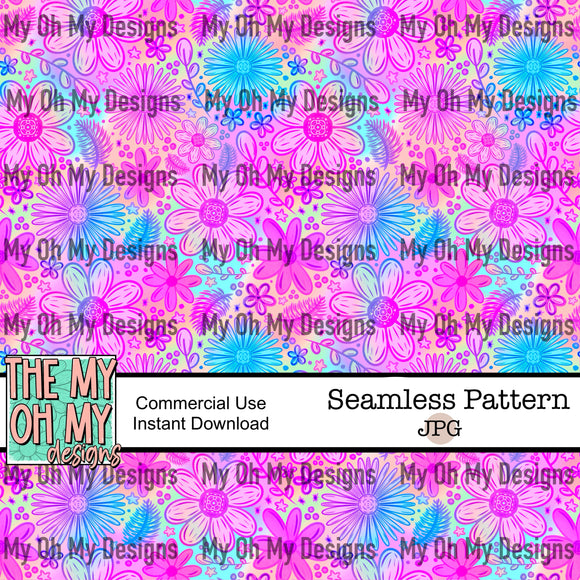 Floral, Flowers - Seamless File