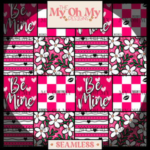 Be Mine, Valentines Day Patchwork- Seamless File