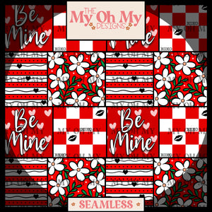 Be Mine, Valentines Day Patchwork- Seamless File