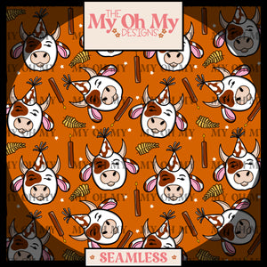 Cows, Birthday - Seamless File