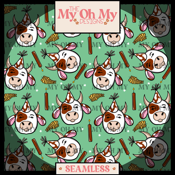 Cows, Birthday - Seamless File