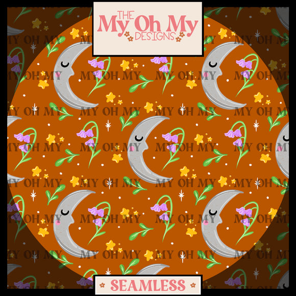 Moon, flowers - Seamless File