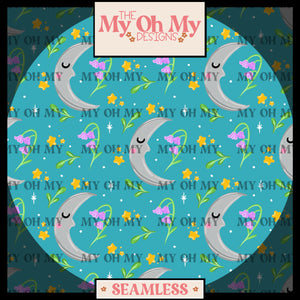 Moon, flowers - Seamless File