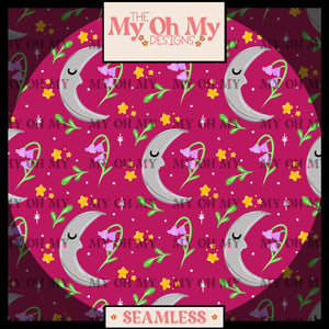 Moon, flowers - Seamless File