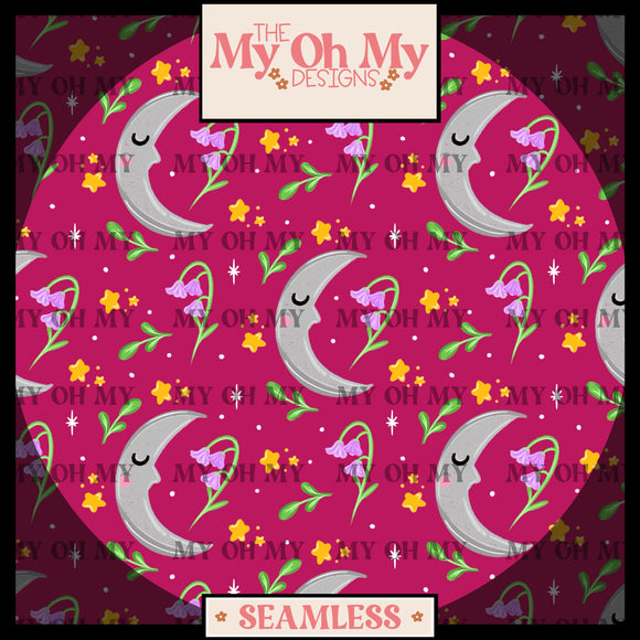 Moon, flowers - Seamless File