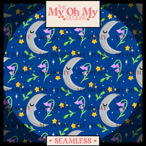 Moon, flowers - Seamless File