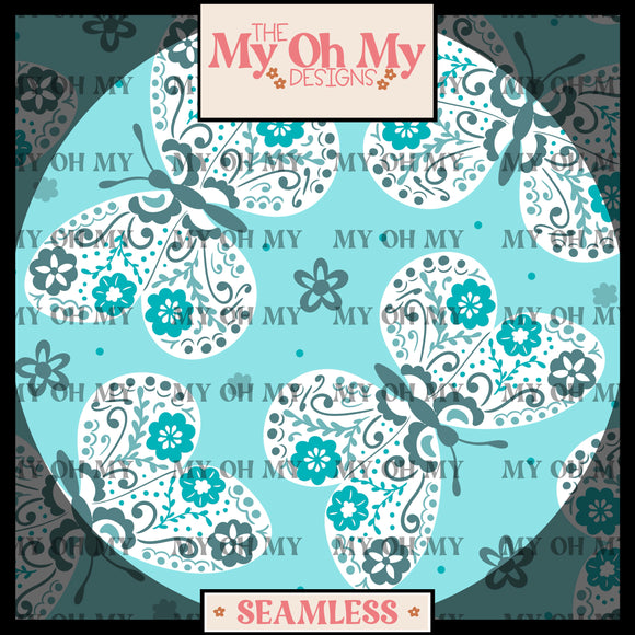 Butterfly, Butterflies, Flowers, Floral - Seamless File