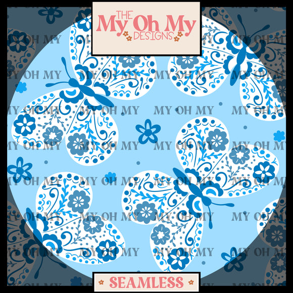 Butterfly, Butterflies, Flowers, Floral - Seamless File